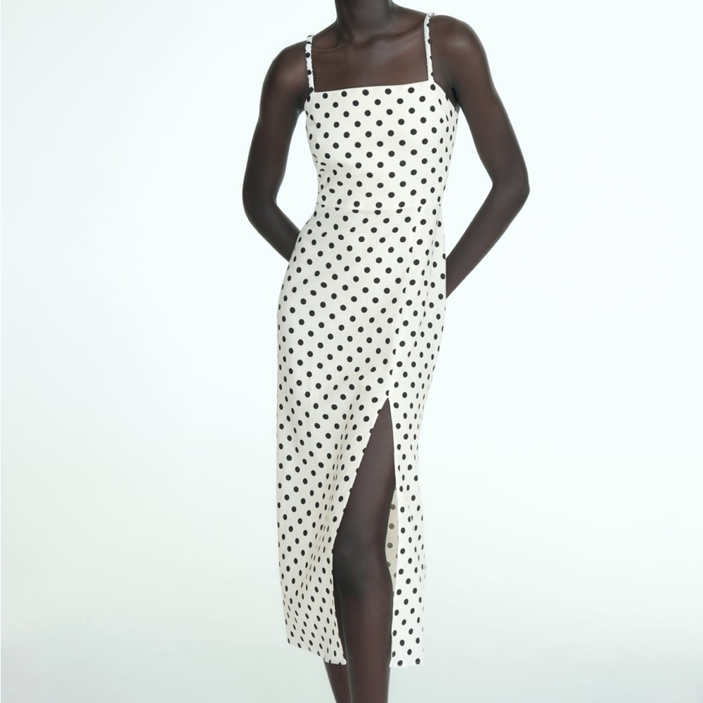 Zara linen blend midi dress